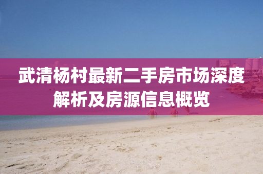 武清楊村最新二手房市場(chǎng)深度解析及房源信息概覽