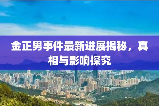 金正男事件最新進(jìn)展揭秘，真相與影響探究