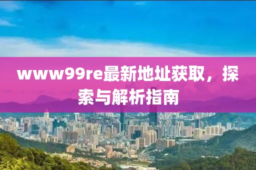 www99re最新地址獲取，探索與解析指南