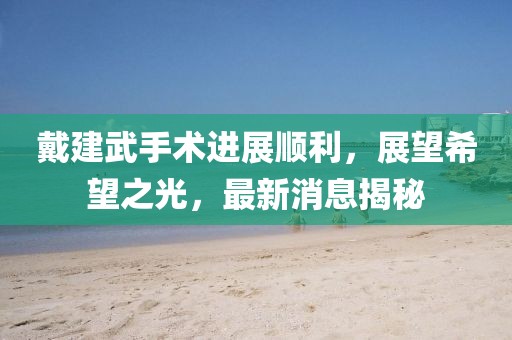 戴建武手術(shù)進展順利，展望希望之光，最新消息揭秘