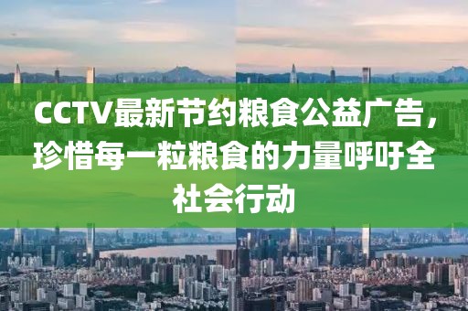 CCTV最新節(jié)約糧食公益廣告，珍惜每一粒糧食的力量呼吁全社會行動