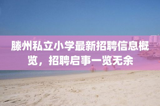 滕州私立小學最新招聘信息概覽，招聘啟事一覽無余