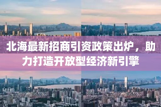 北海最新招商引資政策出爐，助力打造開放型經(jīng)濟新引擎