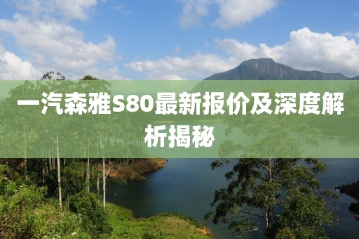 一汽森雅S80最新報(bào)價(jià)及深度解析揭秘