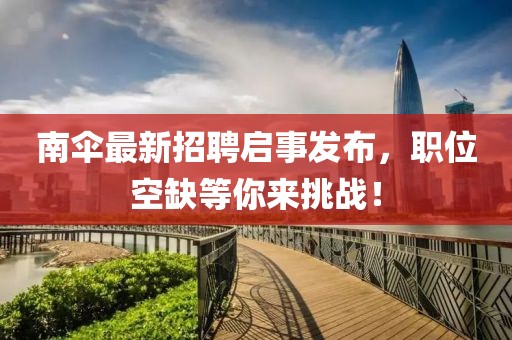 南傘最新招聘啟事發(fā)布，職位空缺等你來(lái)挑戰(zhàn)！